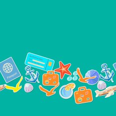 Traveling and tourism pattern seamless background
