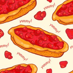 Strawberry pie seamless pattern N3