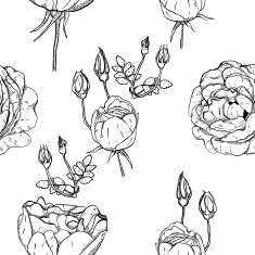 Unusual seamless pattern with flowers N2