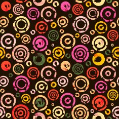 Seamless pattern with colorful circles on dark background N2