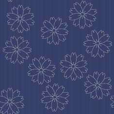 Traditional Japanese Embroidery Ornament with blooming sakura flowers N3