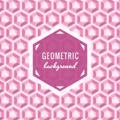 Geometric vector background (pink violet) with hexagon crystals