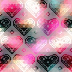 Hearts pattern on geometric background N4