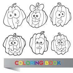 Halloween vector illustration - coloring book