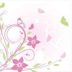 Floral card with butterfly N2