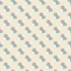 Seamless vintage pattern with colorful flowers