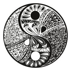 Yin Yang tattoo for design Symbol vector illustration N2