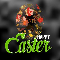 Happy Easter Typographical Background with ornate egg N2