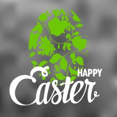 Happy Easter Typographical Background with ornate egg N3