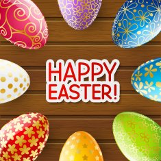 Easter greeting card with color eggs N11