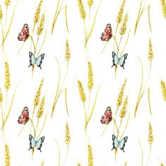 Butterfly and wheat pattern