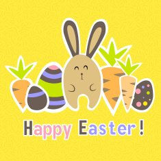Easter colorful yellow card template