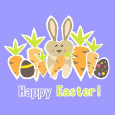 Easter colorful purple card template