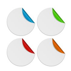 Set of White Paper Stickers Isolated on Background Vecto