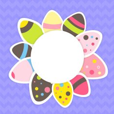 Eastern eggs pattern on a purple