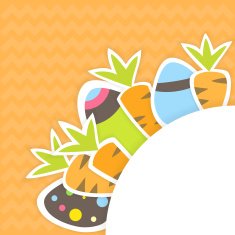 Eastern carrots and eggs pattern on a orange