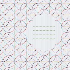 Text frame Traditional Japanese Embroidery Ornament with colorful circles