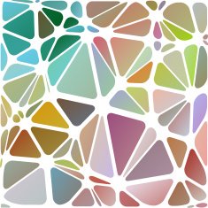 Triangular abstract white lined multicolored illustration