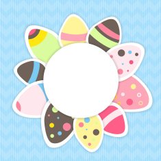 Eastern eggs pattern on a blue