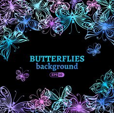 Watercolour butterflies background