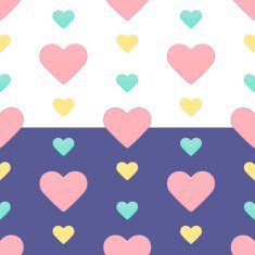 Seamless hearts pattern purple and white
