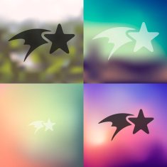 christmas star icon on blurred background