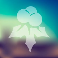 holly berries icon on blurred background