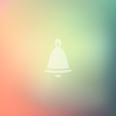 christmas bell icon on blurred background