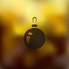 christmas ball icon on blurred background
