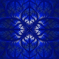 Symmetrical pattern of the leaves in blue