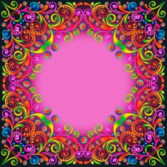 background frame with colorful swirls ornaments and precious st N2