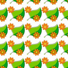Seamless pattern with chamomiles and green leaf N2