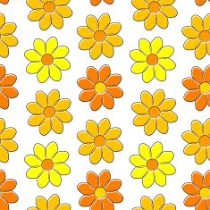 Seamless pattern with yellow camomiles N2