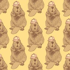 Sketch beaver hipster in vintage style