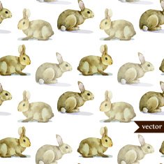 rabbit hare pattern watercolor