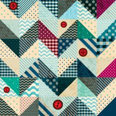 Chevron patchwork in nautical style with grunge elements