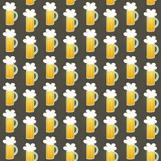 Seamless pattern orange beer mug on a brown