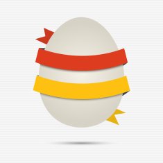 Abstract easter egg with paper banner