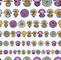 seamless pattern with cartoon jellyfish N13