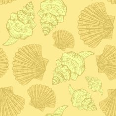 Sketch sea shell in vintage style N4
