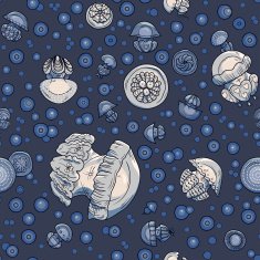 seamless pattern with cartoon jellyfish N14
