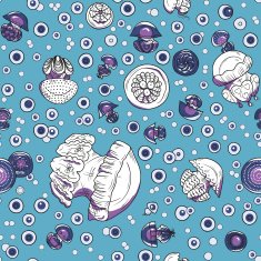 seamless pattern with cartoon jellyfish N15