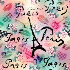 Collage in retro scrapbooking style with original inscriptions w N2