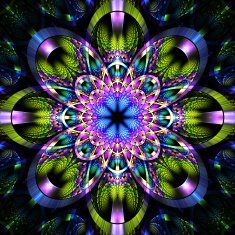 Symmetrical fractal pattern with shiny strips Collection - rhinestones N4