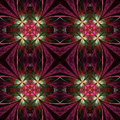 Symmetrical flower pattern in stained-glass window style N24