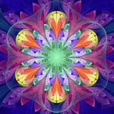 Symmetrical pattern in stained-glass window style N5