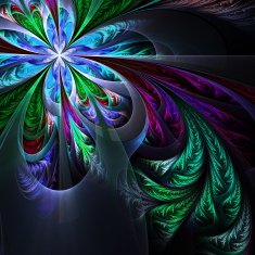 Diagonal symmetric multicolor fractal tracery Collection - frosty pattern N4
