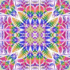 Symmetrical multicolored pattern of the leaves Collection - tree foliage N2