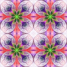 Pattern from fractal flowes in pink green and darkblue