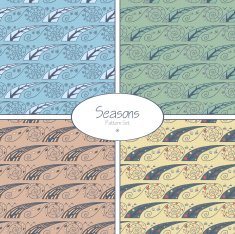 Set of seamless patterns with four seasons N4